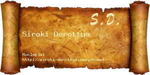 Siroki Dorottya névjegykártya